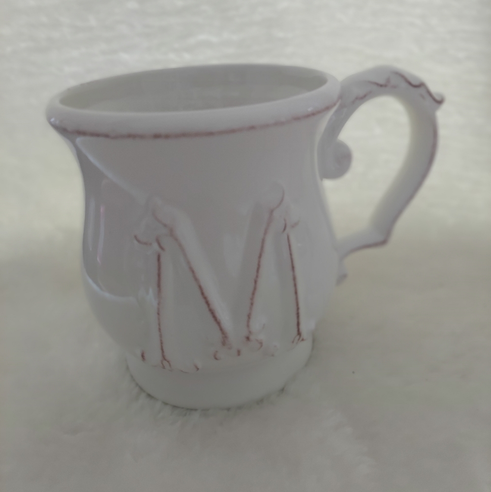Letter "M" Embossed Monogram Initial Mug Pier 1